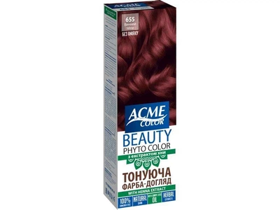Фарба ACME COLOR догляд Тонуюча (без аміаку) Beauty Phyto Color №655 65г Винний