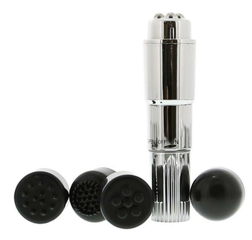 Мини-вибратор с насадками Seven Creations Compact Pro цвет серебристый (16279047000000000)