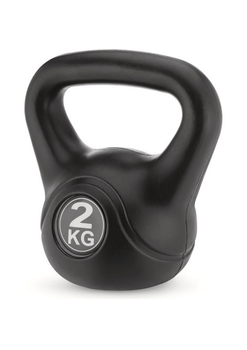 Гиря вінілова Gymtek 2 кг чорна. Для кросфіту, фітнесу, дому, кардіо
