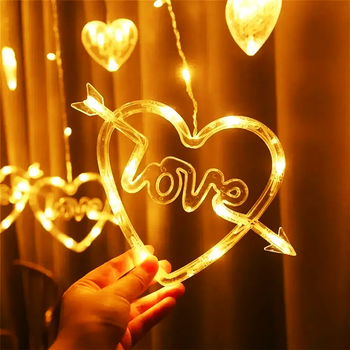 Гірлянда штора 2,5х0,8 м, на 128 LED, 220V "LOVE" Різнокольоровий (L)