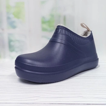 Галоши садовые женские утеплённые мехом Dago Style 39 25 см синие 35403