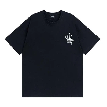 Футболка Stussy the crown oversize цвет чёрный, Размер XL