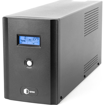 Джерело безперебійного живлення QUBE UPS) лінійно - інтерактивний DG 2450, 2450VA/1440W, LCD, 4 x Schuko, RJ-45, USB (QBDG2450)