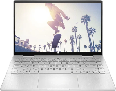 Ноутбук HP 14 Pavilion x360 14-ek2005ua FHD IPS Touch, Intel 5-120U, 16GB, F512GB, UMA, DOS, сріблястий (AQ8P3EA)