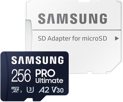 Карта памяти Samsung PRO Ultimate microSDXC 256GB UHS-I U3 V30 A2 + SD адаптер (MB-MY256SA/WW)