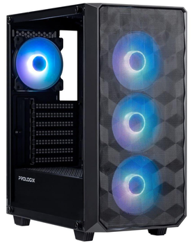 Корпус ProLogix E120 Tempered Glass&Mesh Black (E120 Black) Без БП