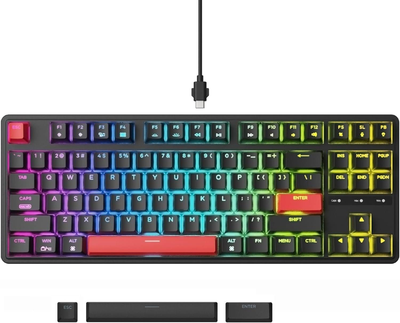 Клавіатура Keychron C3 Pro 87Key, K pro Brown, USB-A, QMK, Hot-swap, EN/UKR, RGB, чорний (C3PH3_KEYCHRON)