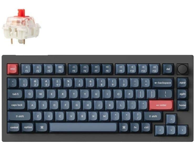 Клавіатура Keychron V1 Max 81 Key Gateron Jupiter Red Hot-Swap RGB Knob Carbon Black (V1MD1_KEYCHRON)