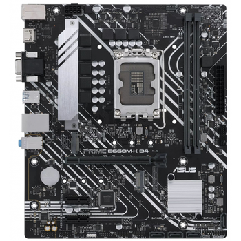 Материнська плата ASUS PRIME B660M-K D4 (PRIME B660M-K D4) (Socket 1700, Intel B660, Micro-ATX)