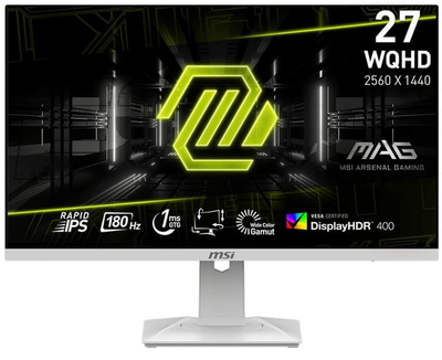 Монітор 27" MSI MAG 274QRFW WQHD IPS 180Hz (MAG 274QRFW)
