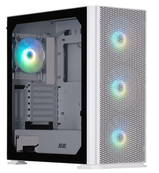 Корпус 2E GAMING VERTEX GI01W, без БП, 2xUSB 3.0, 1xUSB Type-C, 3x140mm ARGB fans, 1x120mm ARGB fan, (2E-GI01W) Без БП