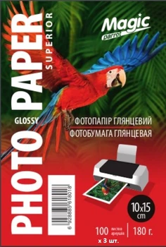 Глянцевий фотопапір 10x15, 180 р./м. Magic (300 аркушів) Superior