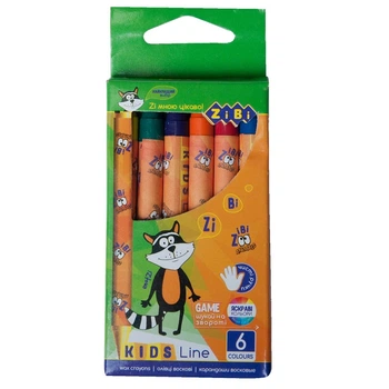 Олівці воскові KIDS Line 6 кольорів ZB.2480