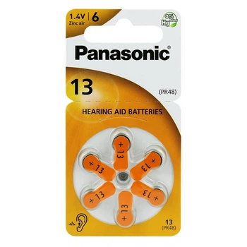Батарейки Panasonic 13 (PR48) для слухового апарату, 6 шт (PR-13/6LB)