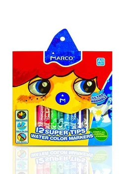 Фломастеры 12 цветов Super Washable, в коробке Marco 1630-12CB