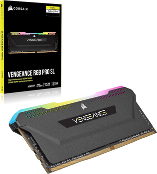 Оперативна пам'ять Corsair DDR4-3600 65536MB PC4-28800 Kit of 2 x 32768 Vengeance RGB PRO SL Black (CMH64GX4M2D3600C18)