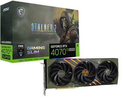 Відеокарта MSI RTX 4070 TI SUPER 16G GAMING SLIM STALKER 2 EDITION (RTX 4070 Ti SUPER 16G GAMING SLIM STALKER 2) (GDDR6X, 256 bit, PCI-E 4.0 x16)