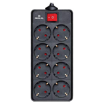 Мережевий фільтр RS-8 PROTECT 3.0m Black UAH (EL122300022)