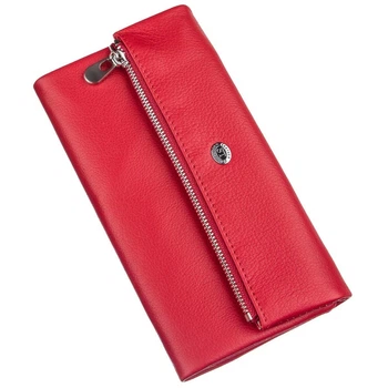 Женский большой горизонтальный кошелек из натуральной кожи ST Leather Красный (bg200fash91)