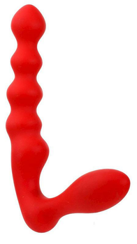 Безремневой страпон Purrfect Silicone Butt Plug Red (15323000000000000)