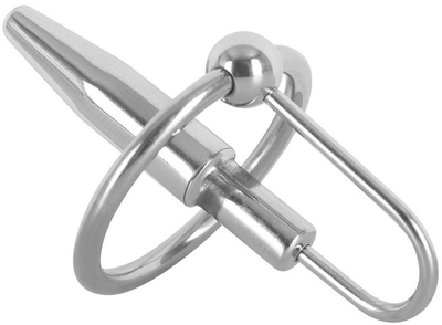 Расширитель с кольцом для мужской уретры Sextreme Steel Penis Plug With Glans Ring, 28 мм (18425000000000000)