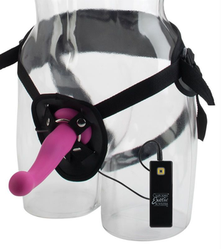 Страпон з вібрацією 10-Function Silicone Love Rider G-Kiss колір рожевий (+14654016000000000)