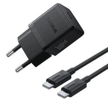 Комплект для быстрой зарядки Зарядное сетевое устройство Baseus Palm 30W Type-C QC3.0+PD3.0 + Кабель Type-C to Type-C 60W 1m (P10111605113-01) Black