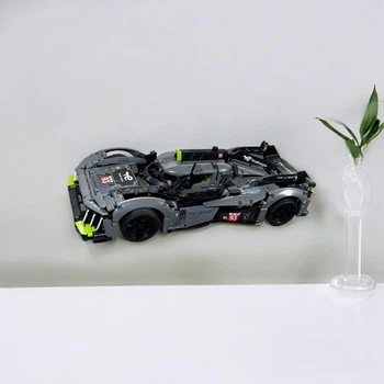 Настінне 3D Кріплення для Фірмового конструктора Technic Peugeot 9X8 24H Le Mans Hybrid Hypercar (42156) Пежо Леман - Чорне на Стіну - Чорне