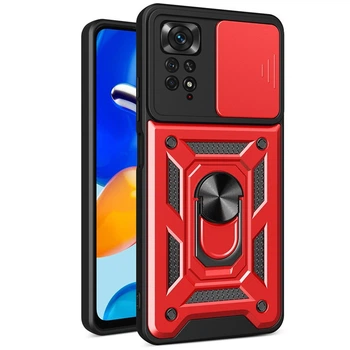 Чехол Fiji Camera Defence для Xiaomi Redmi Note 12 Pro 4G бампер с защитой камеры и подставкой Red
