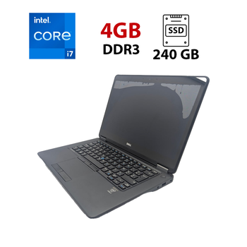Ноутбук Б-класс Dell Latitude E7450 / 14" (1920x1080) IPS / Intel Core i7-5600U (2 (4) ядра по 2.6 - 3.2 GHz) / 4 GB DDR3 / 240 GB SSD / Intel HD Graphics 5500 / WebCam / HDMI б/у