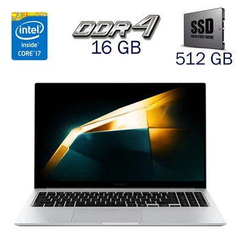 Ультрабук Samsung Galaxy Book4 / 15.6" (1920x1080) IPS / Intel Core 7 150U (10 (12) ядер по 4.0 - 5.4 GHz) / 16 GB DDR4 / 512 GB SSD / Intel Graphics / WebCam б/у