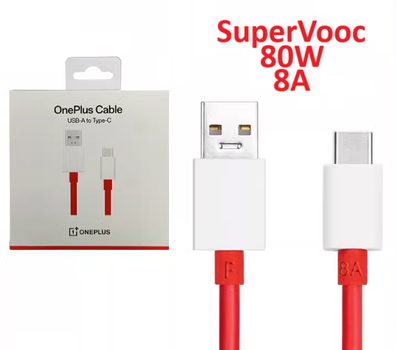 Кабель быстрой зарядки OnePlus USB to Type-C 80W 8A SuperVooc Warp 1 м Красный