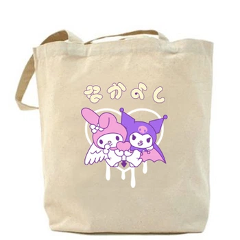 Шопер Kuromi and My Melody Бежевій