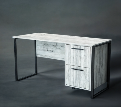Стол письменный Tobi Sho LOFT Iceberg СПЛА/5 прямой с 2 ящиками, столешница 36 мм, 1200х600х765 Дуб крафт белый