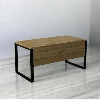 Стол руководителя Tobi Sho LOFT Gold СКГ/1 прямой столешница 36 мм, 1600х800х765 Дуб аппалачи