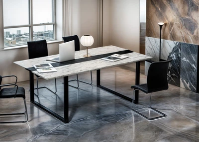 Стіл для переговорів Tobi Sho LOFT Iceberg КСЛА/1/36 стільниця 36 мм, 2050х1100х765 Дуб крафт білий