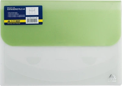 Папка-конверт TRAVEL BM.3707-99 BUROMAX, на липучке, А4, 4 отделения, матовый полупроз.пластик (4823078953360) Зелёный