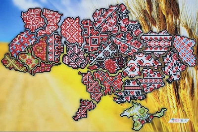 Набор для вышивания бисером картины карта Украины ARHIBIS Код нации, 40*60 см (3103)
