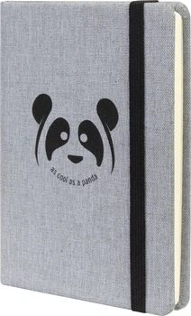 Деловая записная книжка Optima Panda А6 твердая обложка текстиль на резинке в линию 128 листов (O27192-05)