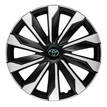 Автомобильные колпаки 4 Racing Typhoon Silver-Black R17 4 шт. (с логотипом Toyota)