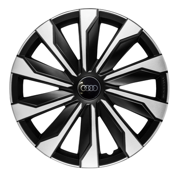 Автомобильные колпаки 4 Racing Typhoon Silver-Black R16 4 шт. (с логотипом Audi)