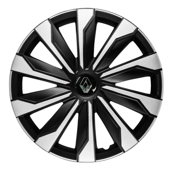 Автомобильные колпаки 4 Racing Typhoon Silver-Black R16 4 шт. (с логотипом Renault)