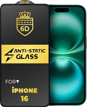 Защитное стекло 6D Anti-Static iPhone 16 Glass Shield (39443)