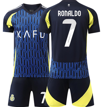 Форма футбольна дитяча Ronaldo (Роналдо) 7 Al-Nasr (Аль-Наср), сезон 24/25, 24 розмір, ріст 135-140 см, чорно-синя з жовтим