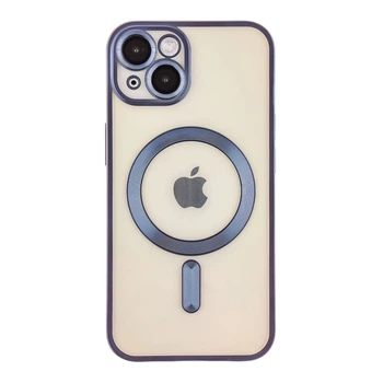 Чохол TPU Metallic Chrome Full Camera with Magsafe для iPhone 15 Колір Chrome Dark Blue