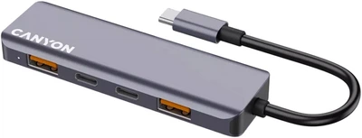 USB-хаб Canyon DS-18 5in1 USB-C Grey (CNS-TDS18)