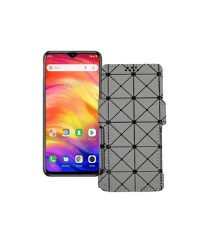 Чохол-книжка з екошкіри для телефону Ulefone Note 7P Сірий ромб