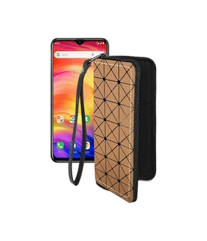 Чохол-гаманець з екошкіри для телефону Ulefone Note 7P Коричневий ромб