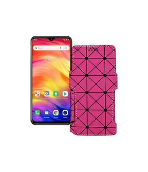 Чохол-книжка з екошкіри для телефону Ulefone Note 7P Рожевий ромб