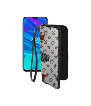 Чохол-гаманець з екошкіри для телефону Ulefone Note 9p Луі-Вітон-білий